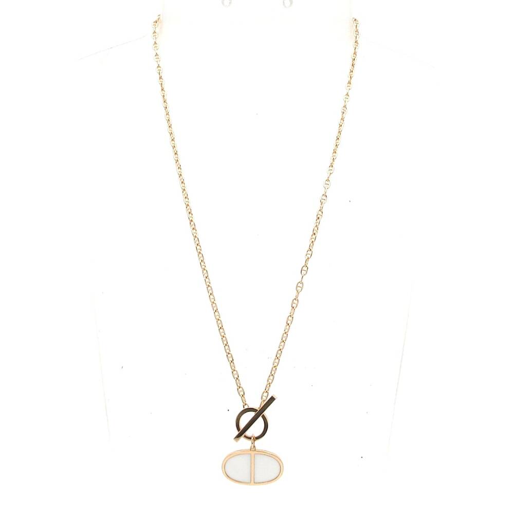 Hermès Chaîne d'Angkle Verso Necklace 18K Rose Gold Ceramic - Picture 2 of 6
